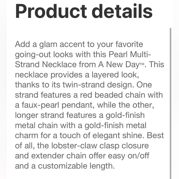 ⭐️3 for $15 ⭐️ Pearl Multi Stand Necklace by a new day - Picture 3 of 4